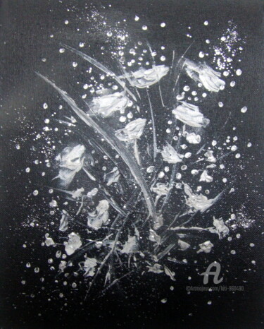 Painting titled "BOUQUET ABSTRAIT no…" by Léti, Original Artwork, Acrylic Mounted on Wood Stretcher frame