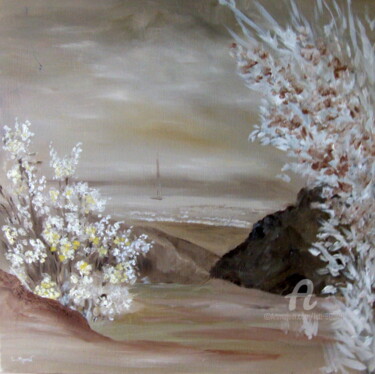 Painting titled "AU DETOUR DU SENTIE…" by Léti, Original Artwork, Oil Mounted on Wood Stretcher frame