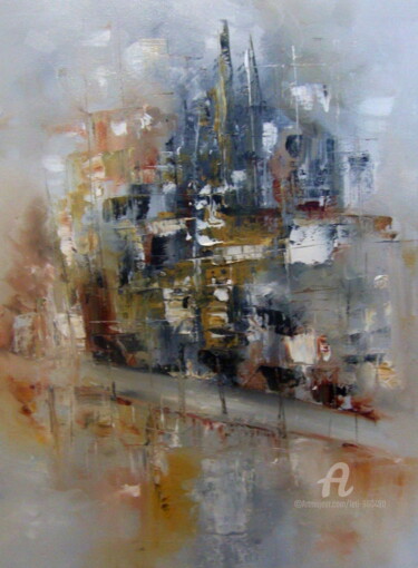 Painting titled "LA CITEE PERDUE - T…" by Léti, Original Artwork, Oil