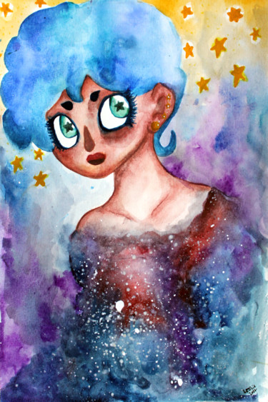 Painting titled "Jóia" by Letícia Alves Cardoso, Original Artwork, Watercolor