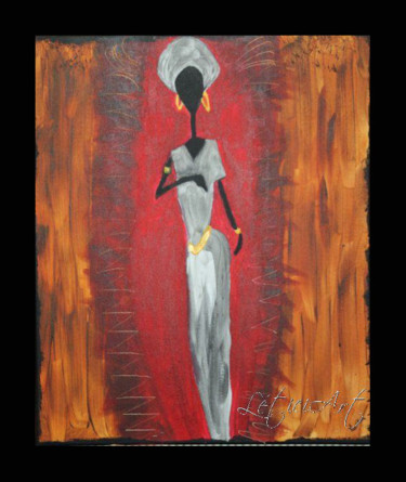 Pintura titulada "Princesse d'Afrique" por Leticiart, Obra de arte original