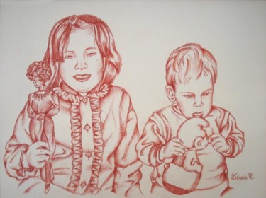 Schilderij getiteld "Ricordi d'infanzia" door Letizia Romagnoli, Origineel Kunstwerk