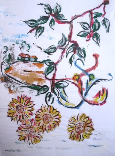Pittura intitolato "Volo in primavera" da Letizia Romagnoli, Opera d'arte originale