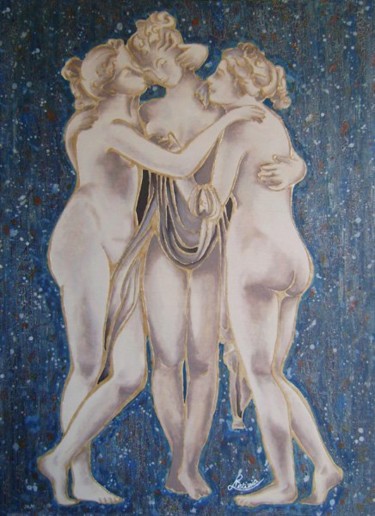 Painting titled "Le Grazie - omaggio…" by Letizia Romagnoli, Original Artwork