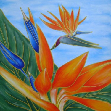 Painting titled "L'uccello del Parad…" by Letizia Romagnoli, Original Artwork