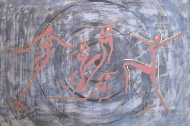 Painting titled "balletto nel vortice" by Letizia Romagnoli, Original Artwork