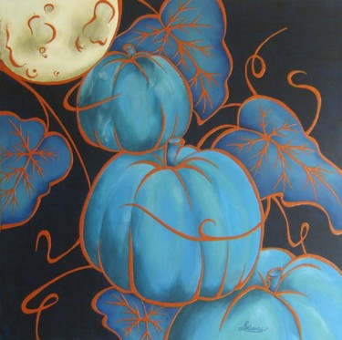 Pintura intitulada "Luna in zucca" por Letizia Romagnoli, Obras de arte originais