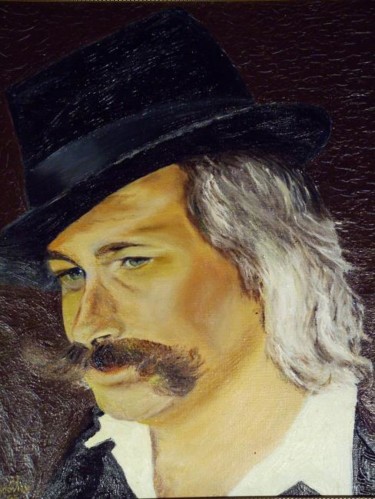 Peinture intitulée ""L'homme au chapeau"" par Le Tobi, Œuvre d'art originale