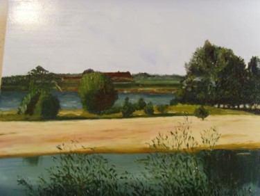 Painting titled ""Loire à Montjean"" by Le Tobi, Original Artwork