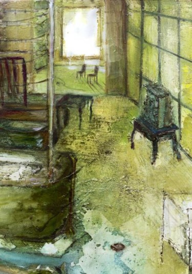 Peinture intitulée "detail of wet room" par Martine L'Etoile, Œuvre d'art originale