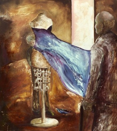Painting titled "The Blind Tailor an…" by Martine L'Etoile, Original Artwork