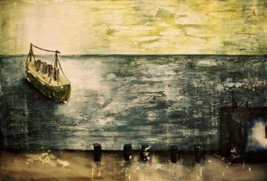 Malerei mit dem Titel "detachment I" von Martine L'Etoile, Original-Kunstwerk, Öl