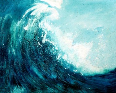 Painting titled "wave I" by Martine L'Etoile, Original Artwork, Oil