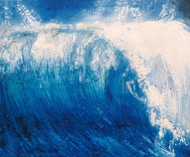 Painting titled "wave VI" by Martine L'Etoile, Original Artwork, Oil
