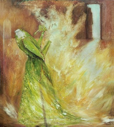 Painting titled "Putting Out the Fire" by Martine L'Etoile, Original Artwork