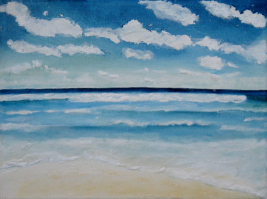 Painting titled "Wave XVII" by Martine L'Etoile, Original Artwork, Oil