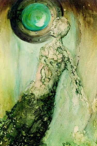 Malerei mit dem Titel "detail of portal" von Martine L'Etoile, Original-Kunstwerk