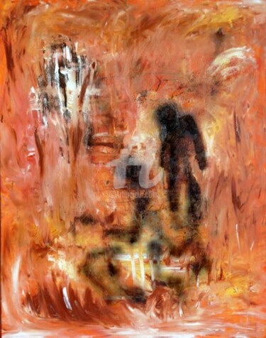 Painting titled "terre brûlée" by Letty Cauet (Letty), Original Artwork, Oil