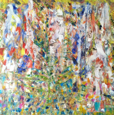 Painting titled "Carnaval dans la fo…" by Letty Cauet (Letty), Original Artwork, Oil