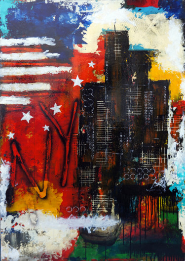Peinture intitulée "NY CITY" par Letullier Philippe, Œuvre d'art originale, Acrylique