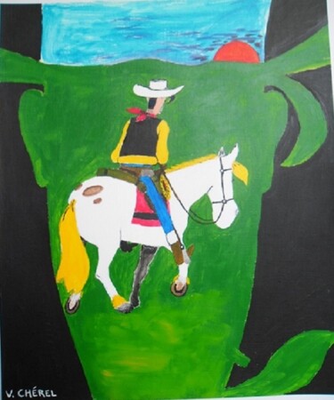Ζωγραφική με τίτλο "Poor lonesome cow-b…" από Leveille Véronique, Αυθεντικά έργα τέχνης, Ακρυλικό