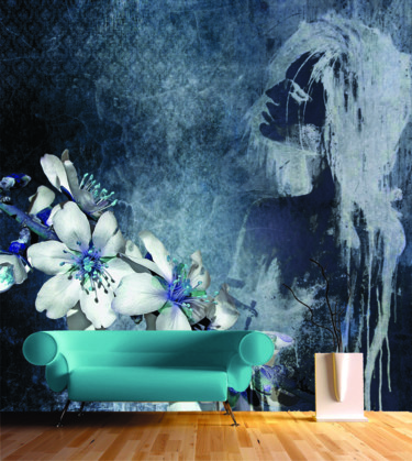 Estampas & grabados titulada "White flowergirl" por Levente Csorba, Obra de arte original, Impresión digital