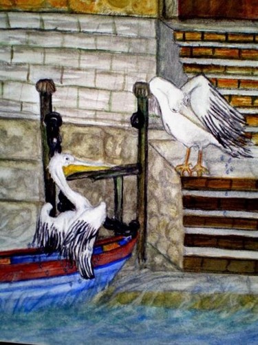 Pintura titulada "Pelicans." por Socam, Obra de arte original