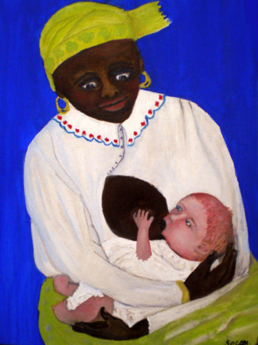 Pintura titulada "Thank you Mamy blue" por Socam, Obra de arte original, Oleo