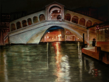 Painting titled "Ponte di Rialto ." by Socam, Original Artwork, Oil