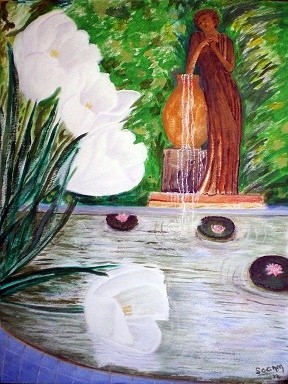 Pintura titulada "In the garden." por Socam, Obra de arte original, Oleo