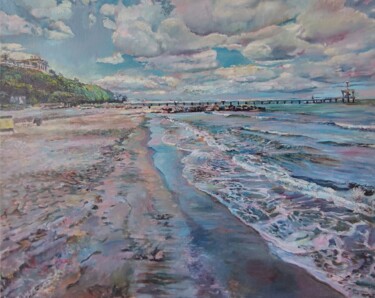 Peinture intitulée "A view from the sea…" par George Mirinchev, Œuvre d'art originale, Huile