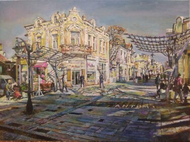 Peinture intitulée "The main street" par George Mirinchev, Œuvre d'art originale, Huile