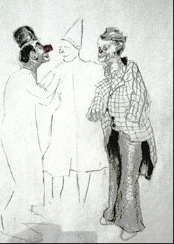 Dessin intitulée "les clowns" par Jacky Levillain, Œuvre d'art originale, Autre