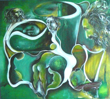 Painting titled "ZEUS  Y SUS HIJAS" by Jacky Levillain, Original Artwork, Other