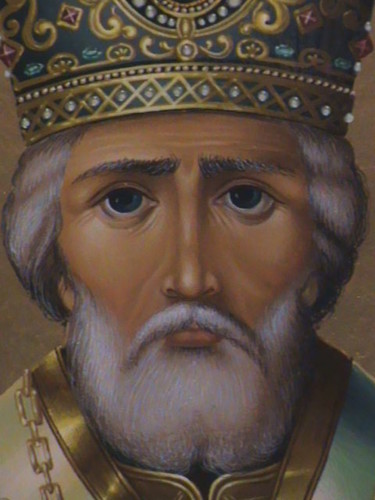 Painting titled "St. Nicholas" by Art  Levka, Original Artwork, Tempera