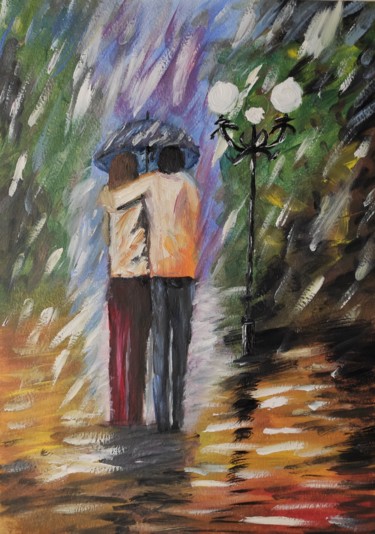 Картина под названием "Всегда вместе" - Galina Levkina, Подлинное произведение искусства, Масло