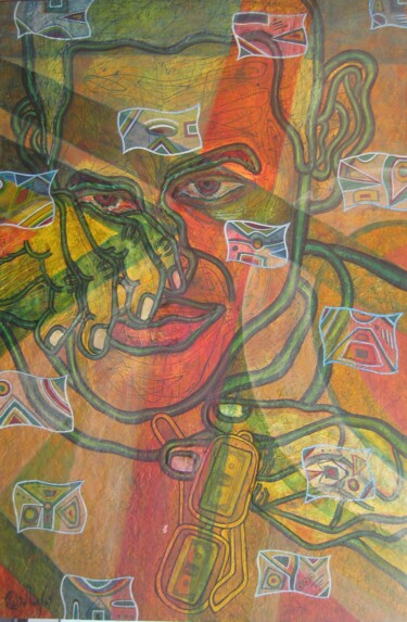 Peinture intitulée "portrait 6" par Levo Tuyen, Œuvre d'art originale, Autre