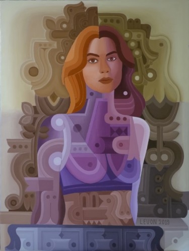 Painting titled "Karine" by Levon Vardanyan, Original Artwork, Oil