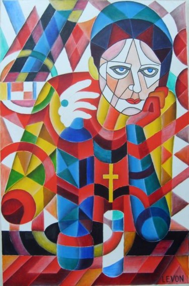 Peinture intitulée "une famme" par Levon Vardanyan, Œuvre d'art originale