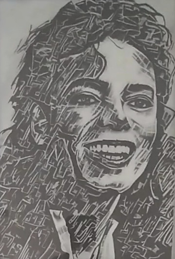 Dessin intitulée "Michael Jackson" par Johanna Levy, Œuvre d'art originale, Fusain