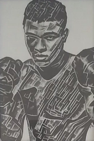 Рисунок под названием "Mohamed Ali" - Johanna Levy, Подлинное произведение искусства, Древесный уголь
