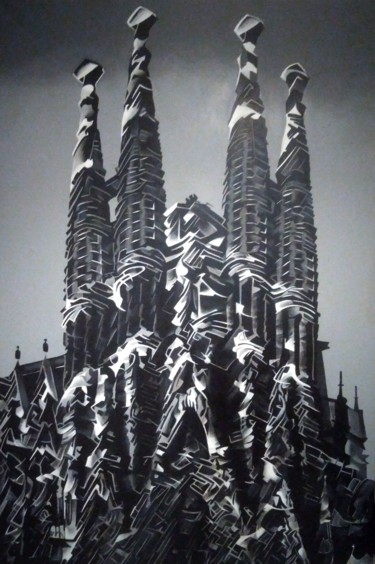 Malerei mit dem Titel "Sagrada Familia" von Johanna Levy, Original-Kunstwerk, Öl