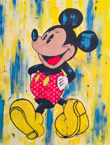 Malerei mit dem Titel "Mickey Mouse Vintag…" von Lex, Original-Kunstwerk, Acryl
