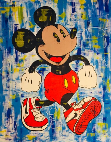 Painting titled "Mickey Mouse Jordan" by Lex, Original Artwork, Acrylic