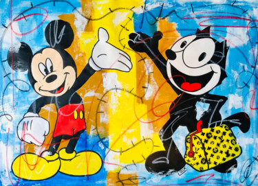 Pintura intitulada "Mickey & Felix" por Lex, Obras de arte originais, Acrílico