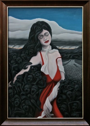 Painting titled "Mother earth" by Lex Veen, Original Artwork, Oil