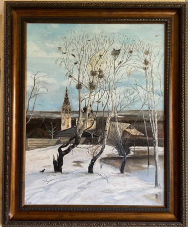 The rooks have arrived. Copy of Sovrasov A. K. "The rooks have arri…" başlıklı Tablo Alexey Samusenko tarafından, Orijinal sanat, Petrol