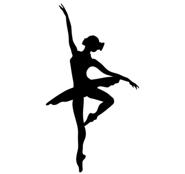 Рисунок под названием "Ballerina silhouett…" - Leyla Aliyeva, Подлинное произведение искусства, Акварель