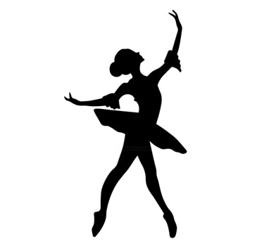 Рисунок под названием "Ballerina outlines" - Leyla Aliyeva, Подлинное произведение искусства, Акварель