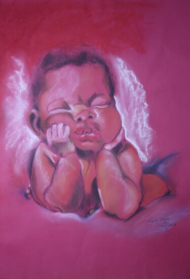 Painting titled "l'angelot" by Leyla Lima, Original Artwork, Pastel